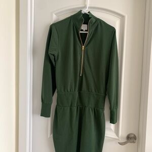 Sundays Forest Green Zip-Up Dress